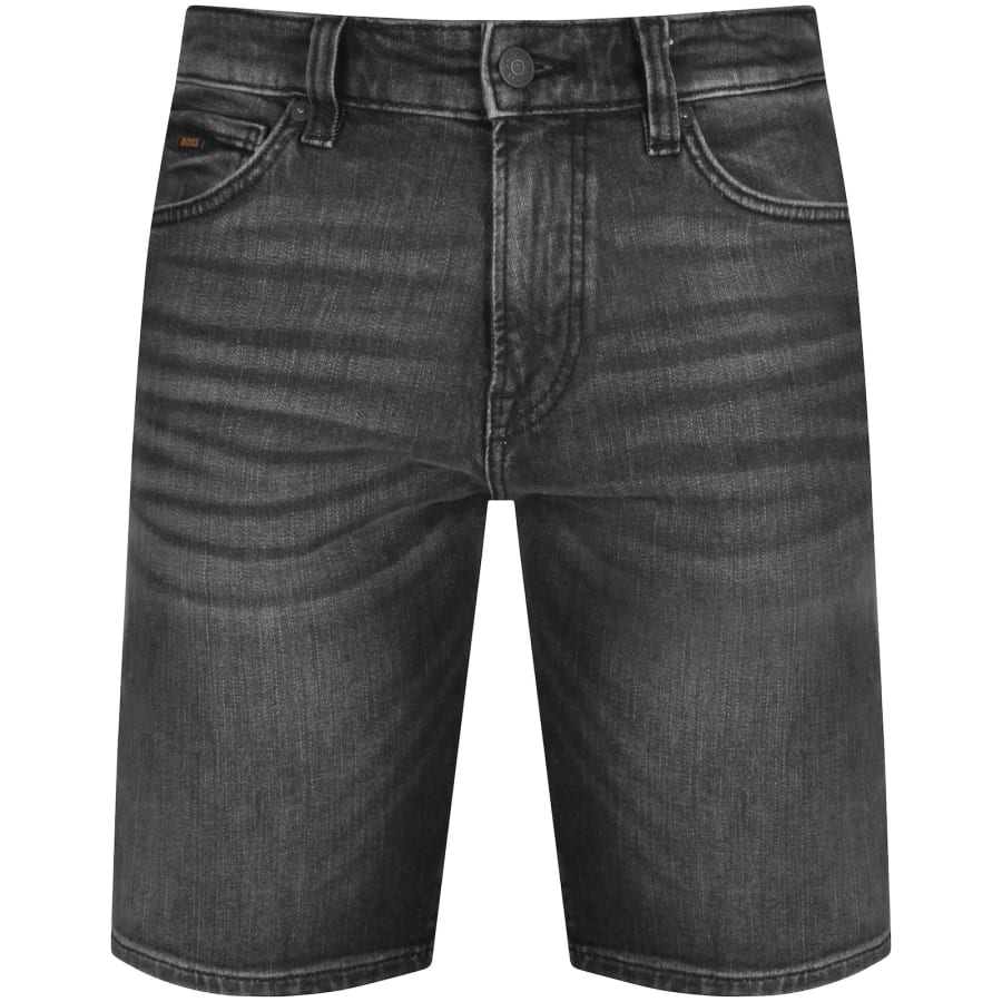 BOSS Re maine Regular Fit Denim Shorts Grey